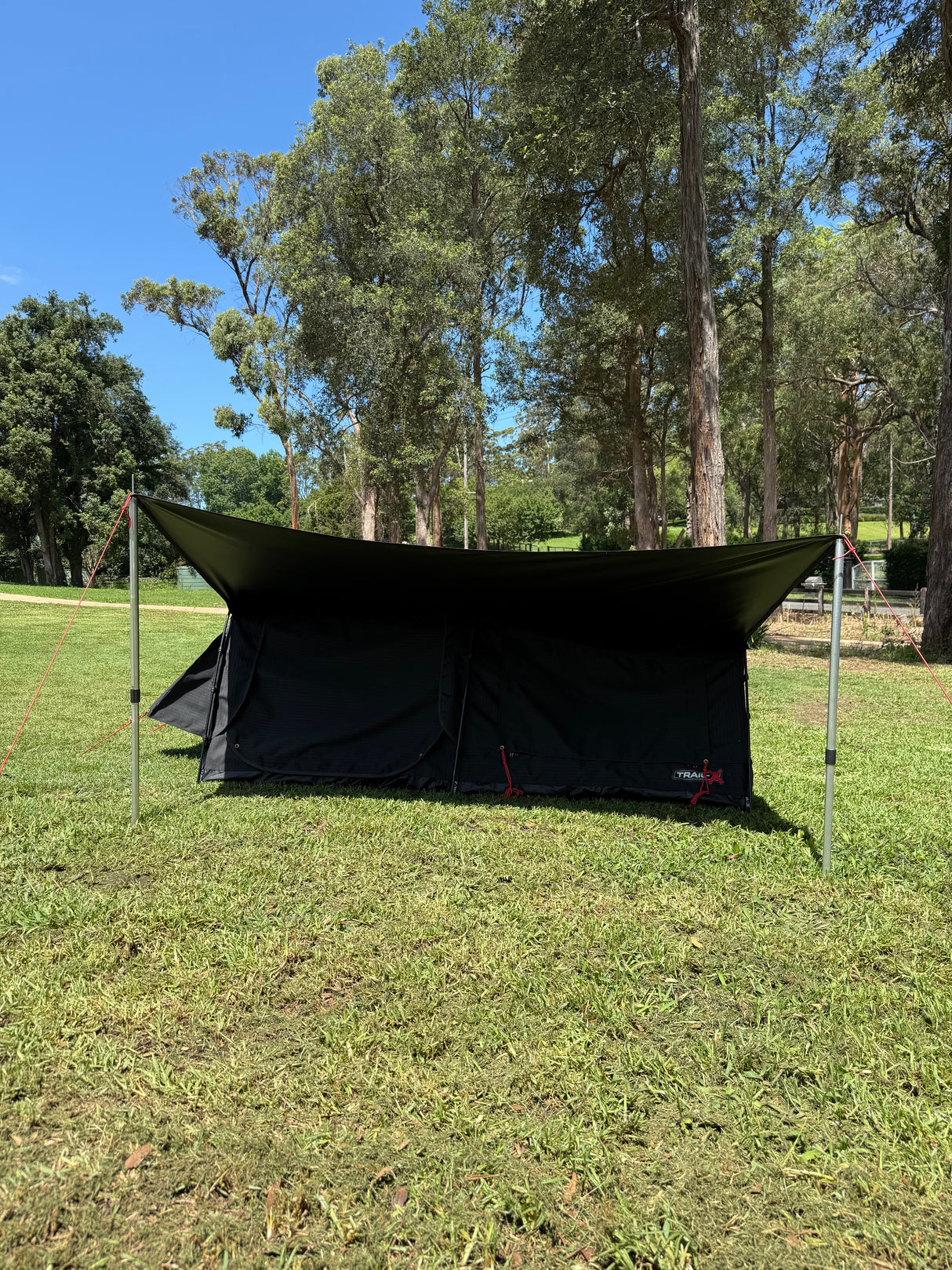 Trail-X O.G Xtreme Double Swag | 100mm Mat | Midnight Fly | 12V Light |Carry Bag