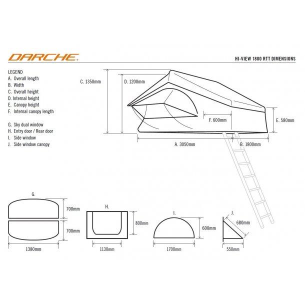 Darche High View 1800 Roof Top Tent - No Annexe
