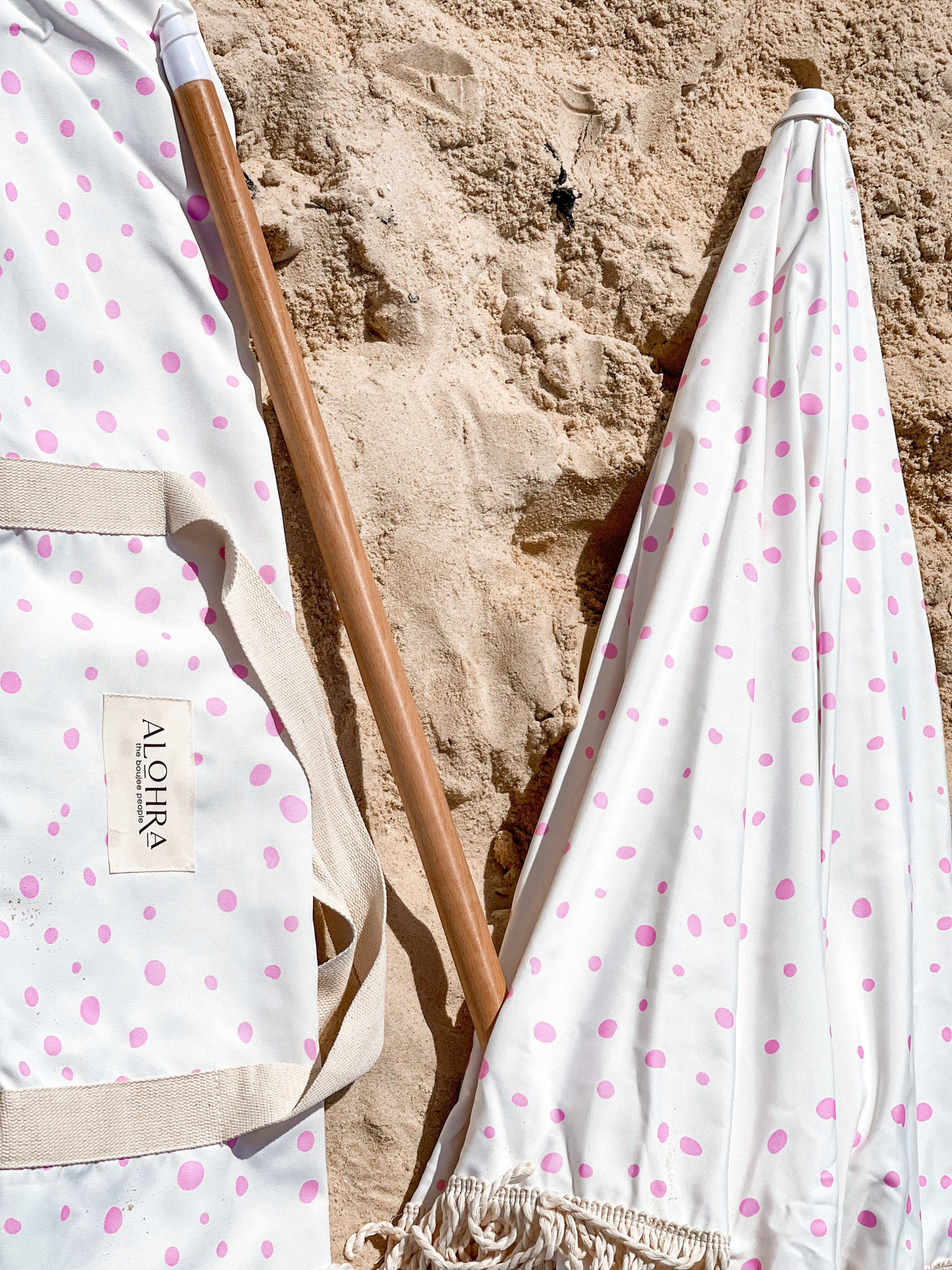 Alohra Deluxe Beach Umbrella Speckled Pink