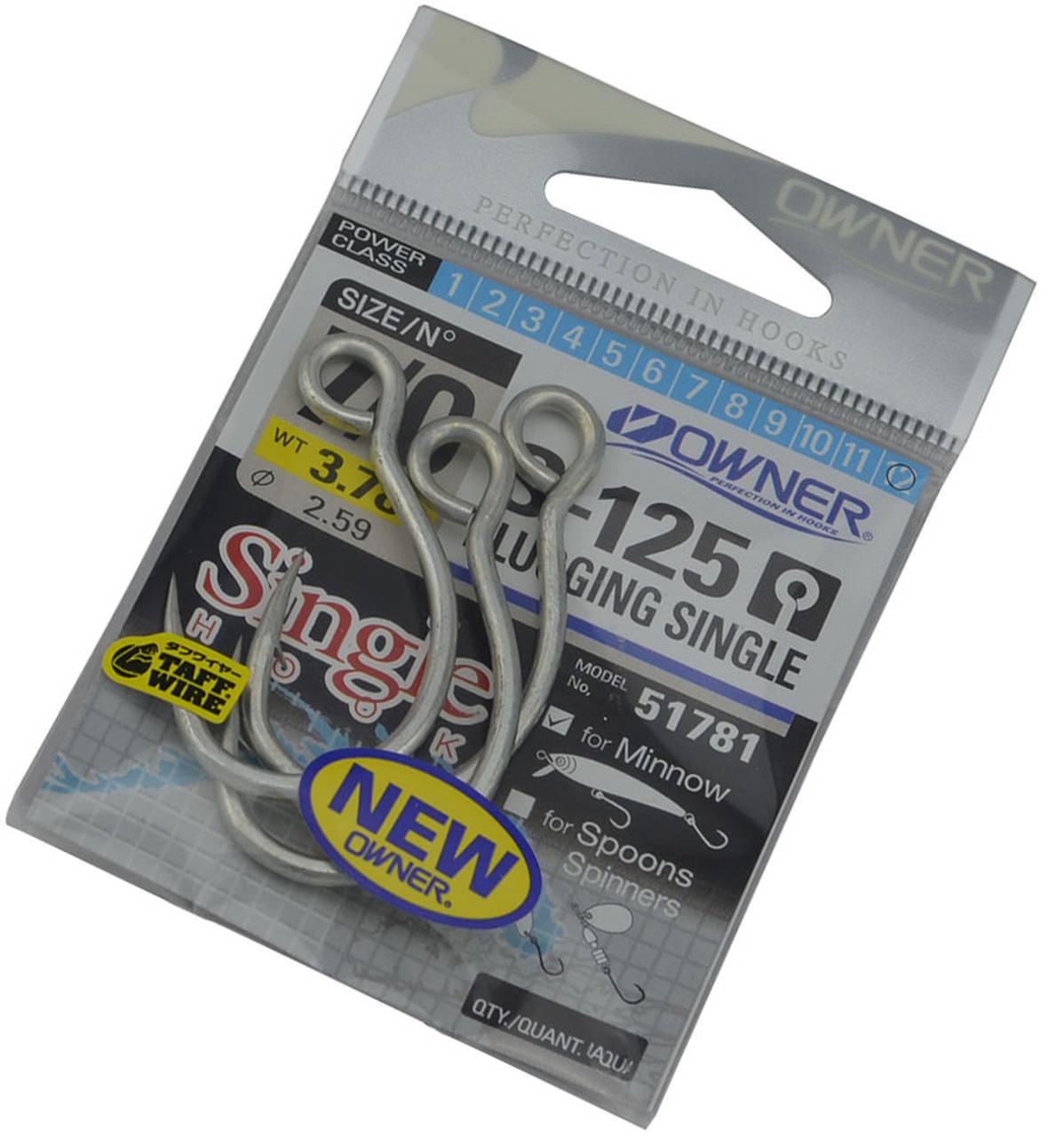 Owner S-125 Taff Wire Plugging Single Hooks