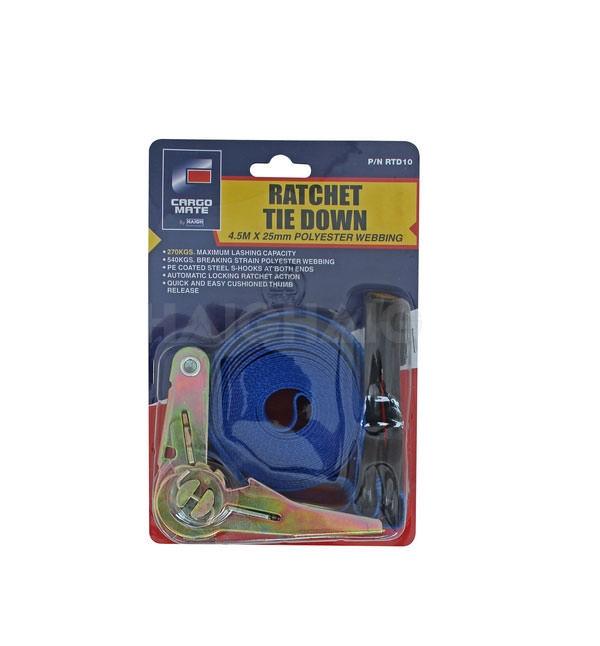 Cargomate 25mmX4.5m Tiedown Ratchet