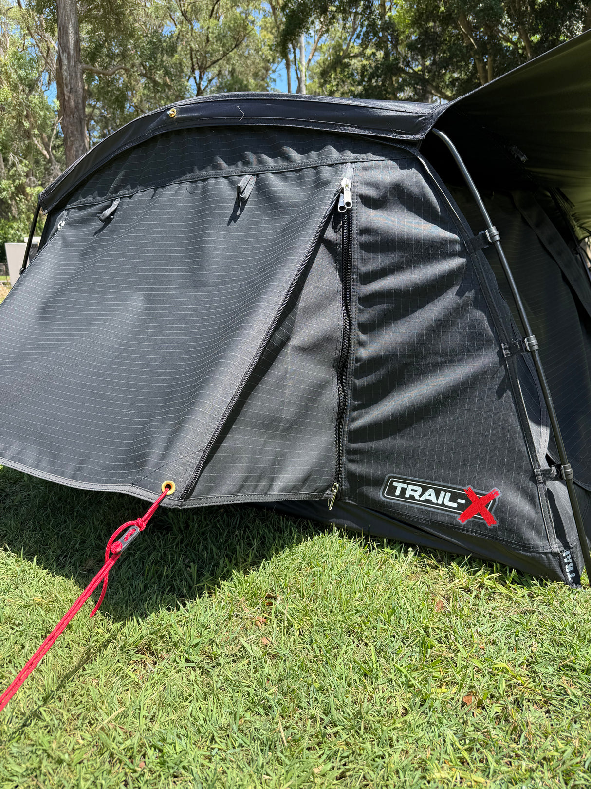 Trail-X O.G Xtreme Double Swag | 100mm Mat | Midnight Fly | 12V Light |Carry Bag