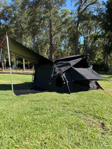 Trail-X Penthouse Xtreme King Swag | No Mattress | Midnight Fly | 12V Light |Carry Bag