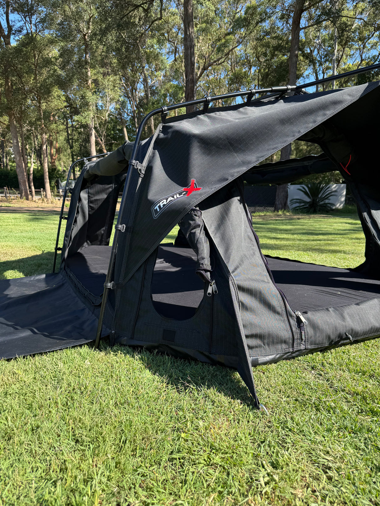 Trail-X Penthouse Xtreme King Swag | No Mattress | Midnight Fly | 12V Light |Carry Bag