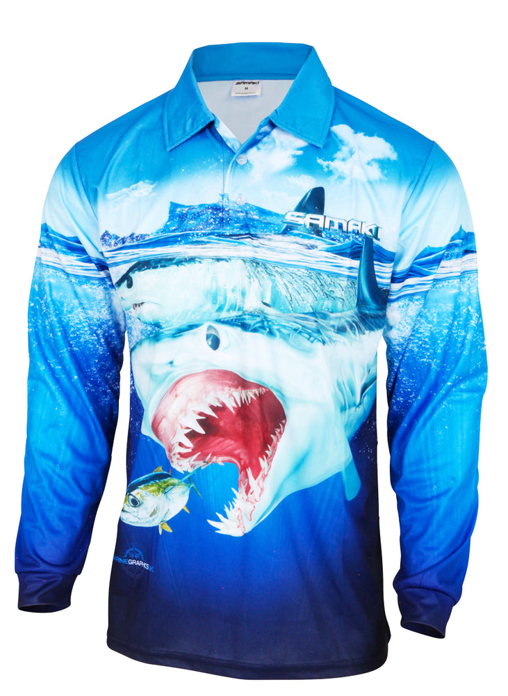 Samaki Mako Shark Adult Fishing Shirts