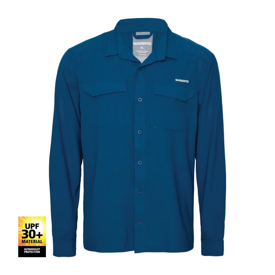 Shimano 25 Pro Vented Fishing Shirts Navy