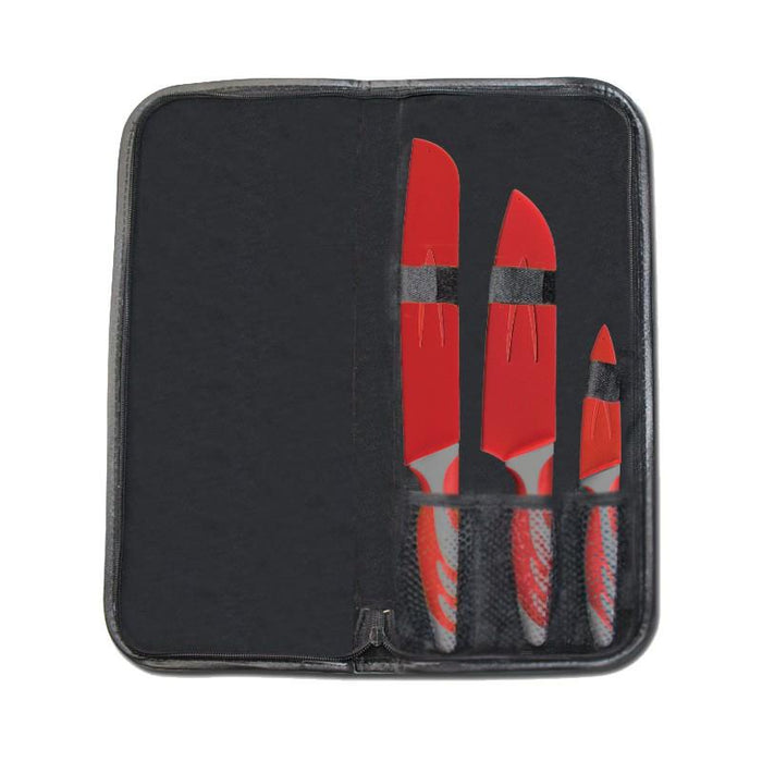 Campfire Knife Set Stainless Steel With Pouch 3Pce
