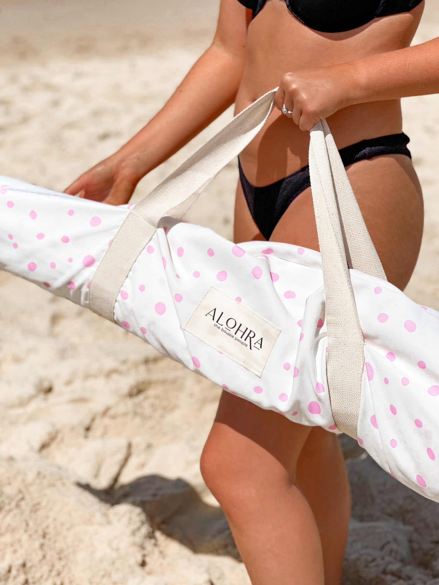 Alohra Deluxe Beach Umbrella Speckled Pink