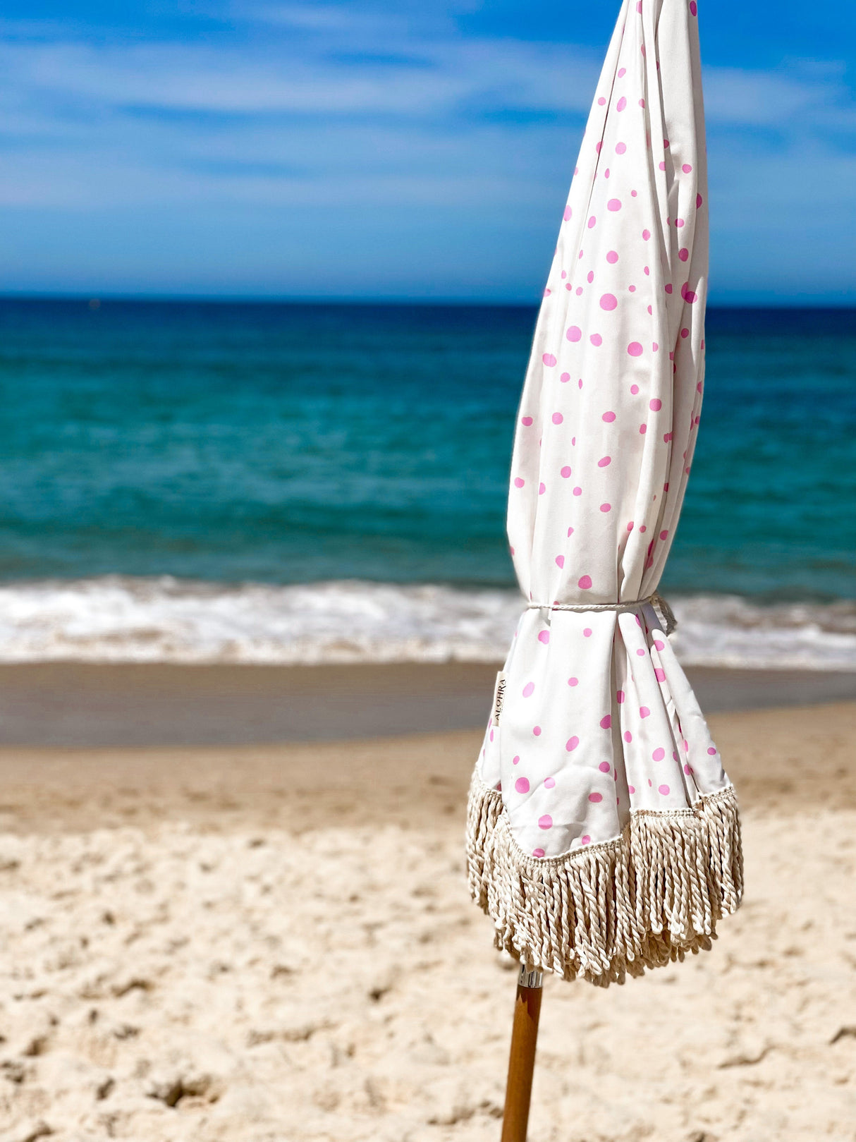 Alohra Deluxe Beach Umbrella Speckled Pink