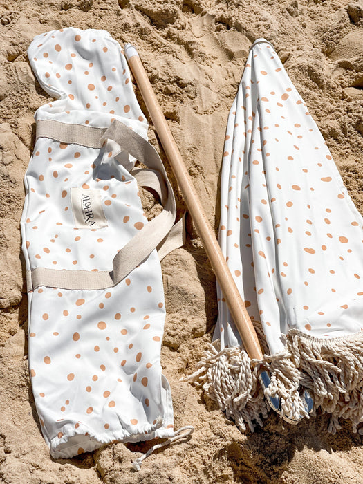 Alohra Deluxe Beach Umbrella Speckled Tan