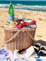 Alohra Hand Made Oval Picnic Basket With Bonus 15pce Utensil Kit