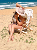 Alohra Bondi Reclining Beach Chair Speckled Tan