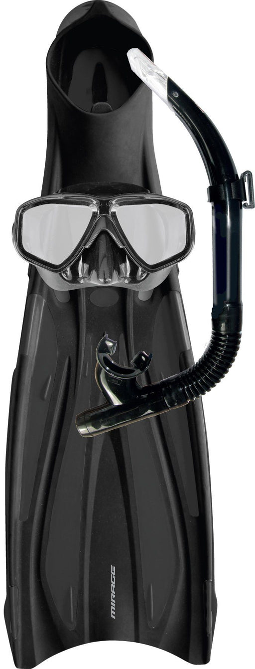 Mirage Barracuda Black Mask, Snorkel & Fin Sets