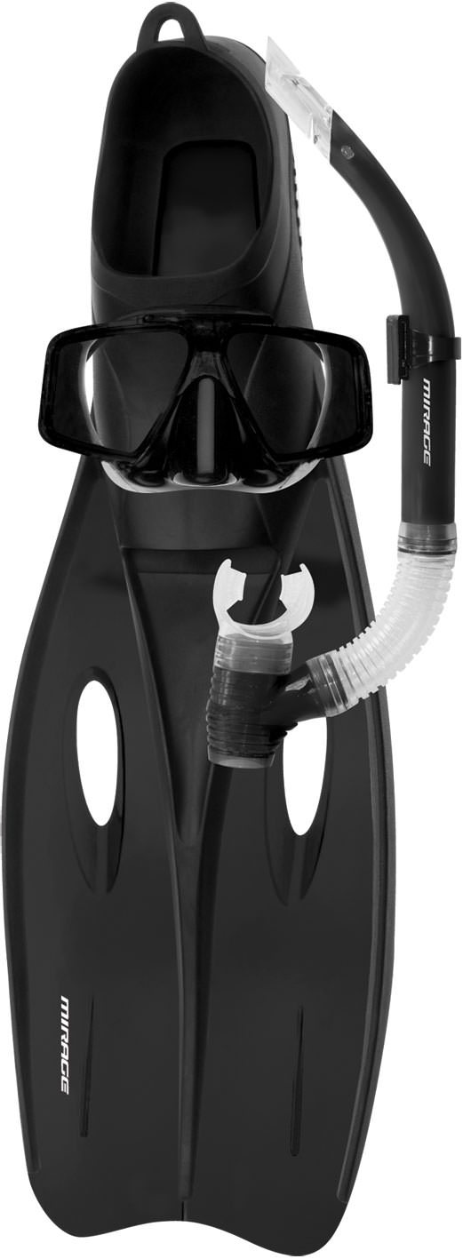 Mirage Challenger Black Adult Mask, Snorkel & Fin Sets