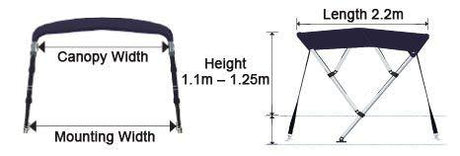 Oceansouth 4 Bow Blue Boat Biminis