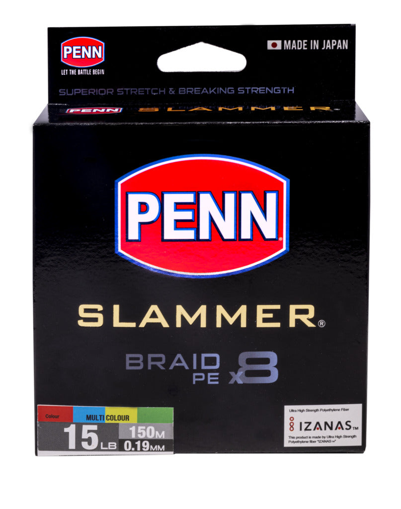 Penn Slammer Multi Colour Braid 150m Rolls