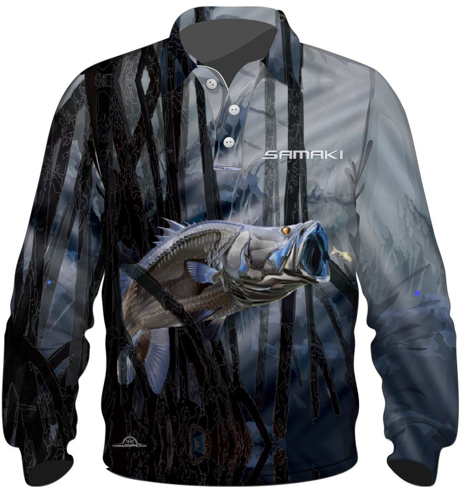 Samaki Chromed Barra Adult Fishing Shirts