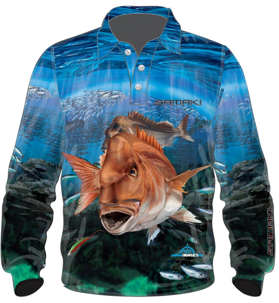 Samaki Red Snapper Adult Fishing Shirts Samaki Red Snapper Adult Fishing Shirts