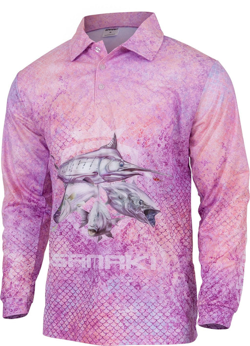 Samaki Big Barra Long Sleeve Adult Fishing Shirt Size 5XL