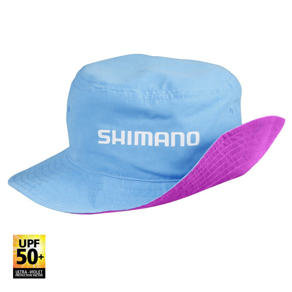Shimano Kids Reversible Bucket Hat Pink/Cyan