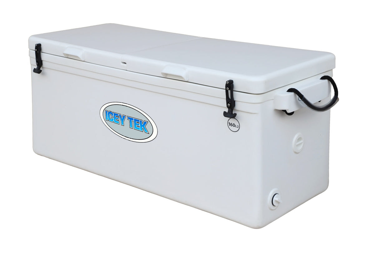 Icey Tek 160L White Split Lid Ice Box