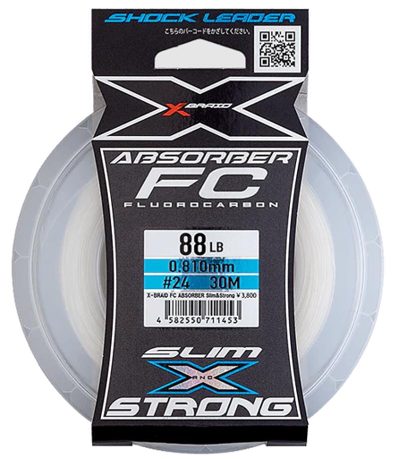 YGK X Braid FC Absorber Slim & Strong Fluorocarbon Leader